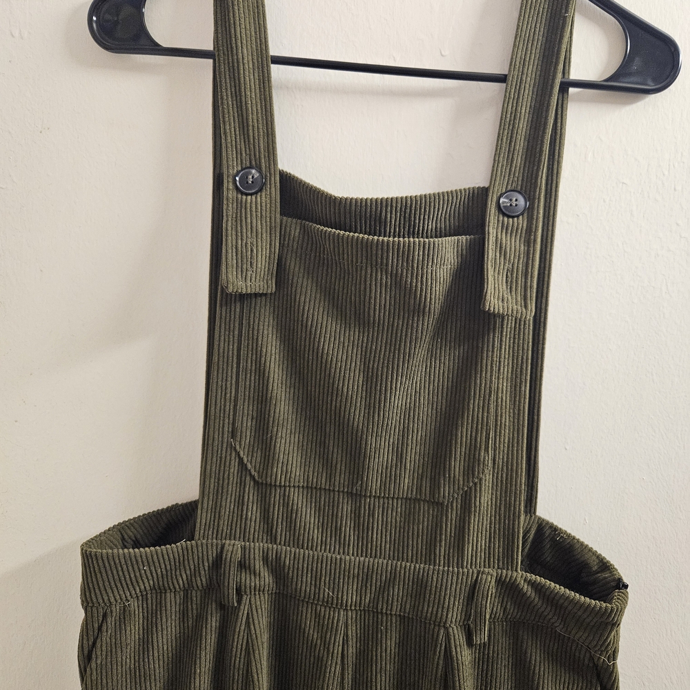 Olive Green Corduroy Overalls